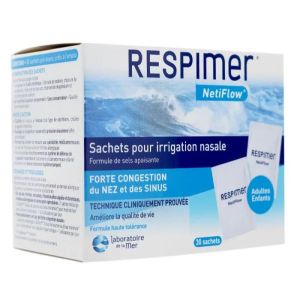 RESPIMER NetiFlow, kit d'irrigation nasale + 6 sachets