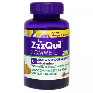 ZzzQuil Sommeil Mélatonine Mangue/Banane Gummies x60