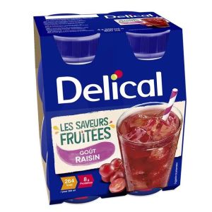 Delical Boisson Fruits Saveur Raisin 200 ml x4