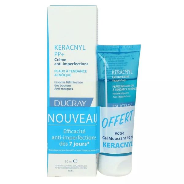 Ducray Keracnyl PP Crème 30 ml + Gel Moussant 100 ml