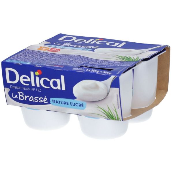 Delical Brassé Lacté HP HC Nature Sucré 4 x 200 g