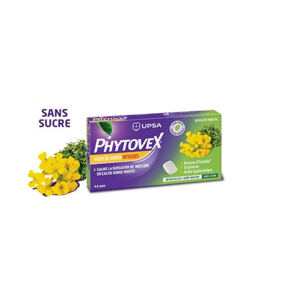 Phytovex Pastilles Maux de Gorge Intense Boîte de 20