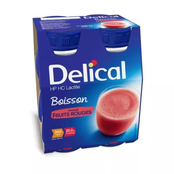 Delical Boisson Lactée Fruits Rouges 200 ml x4