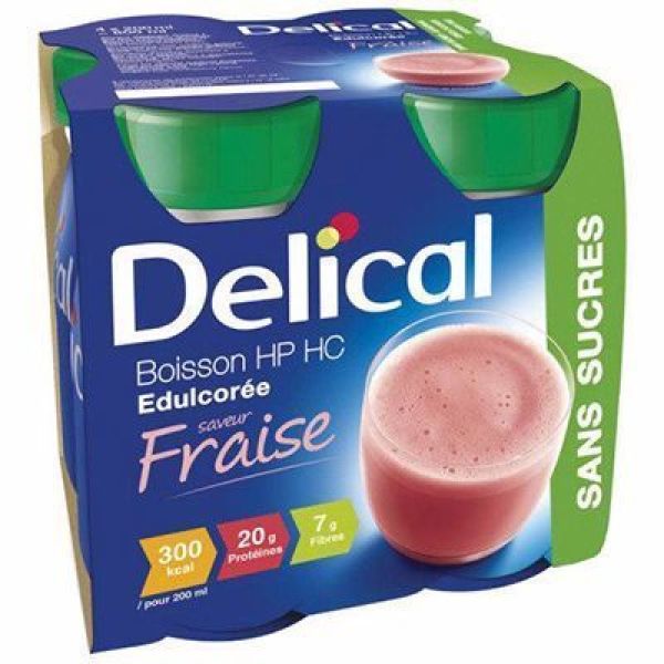 Delical Boisson HP/HC Édulcorée Fraise 200 ml x4