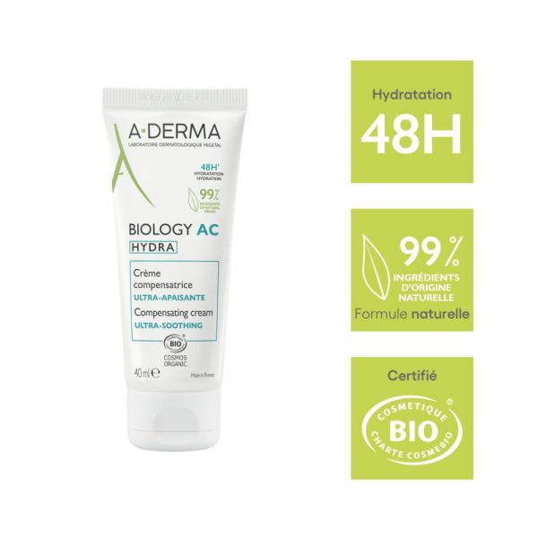 Crème compensatrice ultra-apaisante BIOLOGY AC HYDRA 40 ml